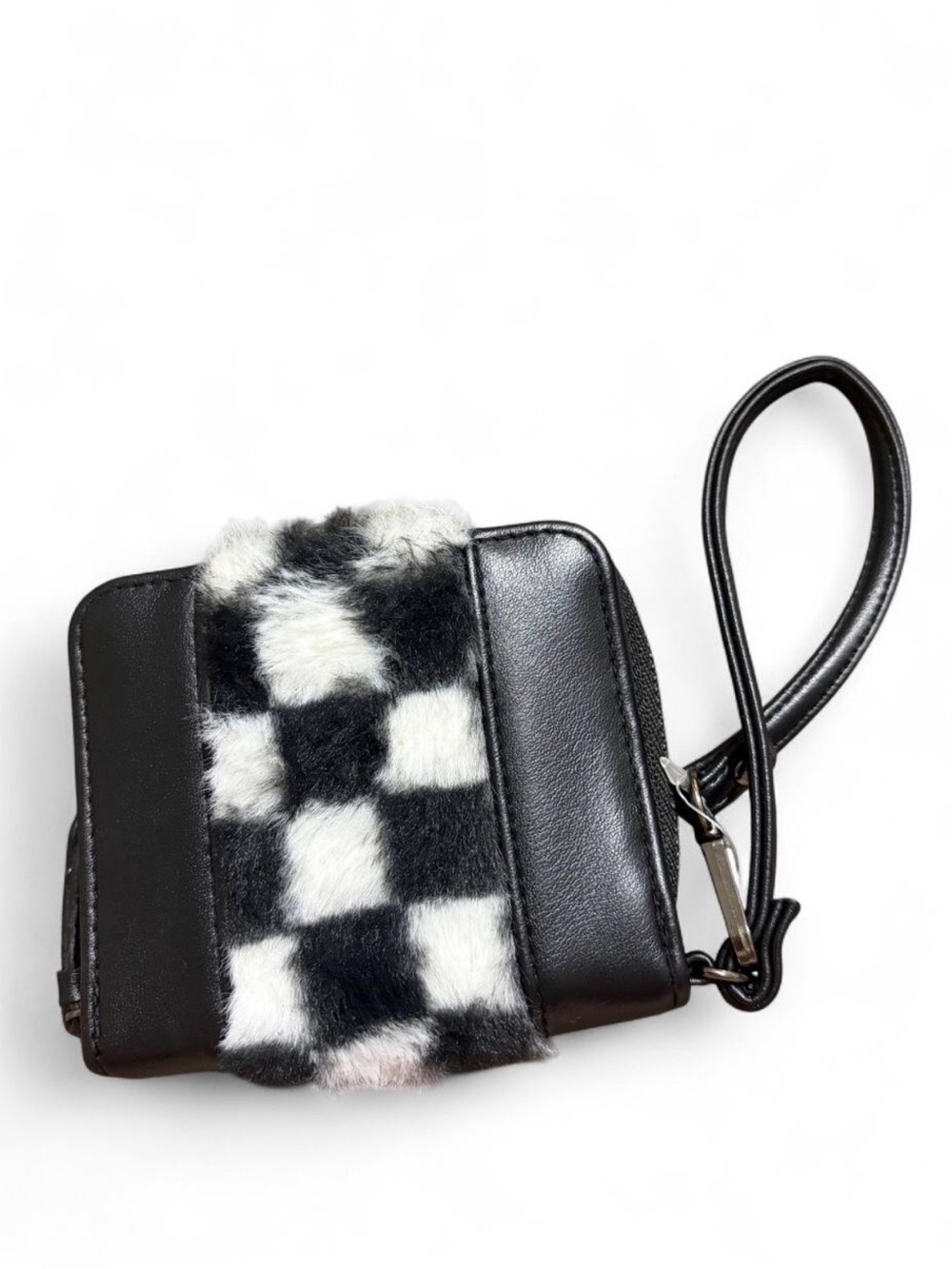 Black & White Check Wristlet Wallet